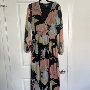 Low neck floral long dress